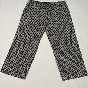 Zac & Rachel Black and White Dress Pants with Geometric Pattern